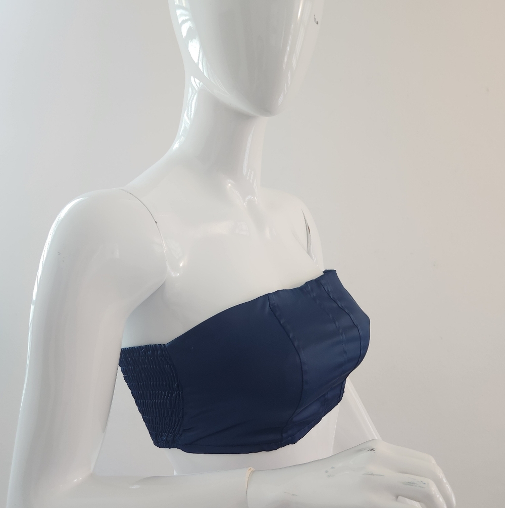 Valija Gitana Midnight Blue Strapless Bandeau Top Size Medium - Picture 2 of 15